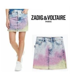 ZADIG & VOLTAIRE TIE DYE DENIM SKIRT